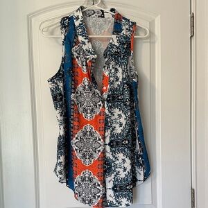 Colorful Sleeveless Patterned Top